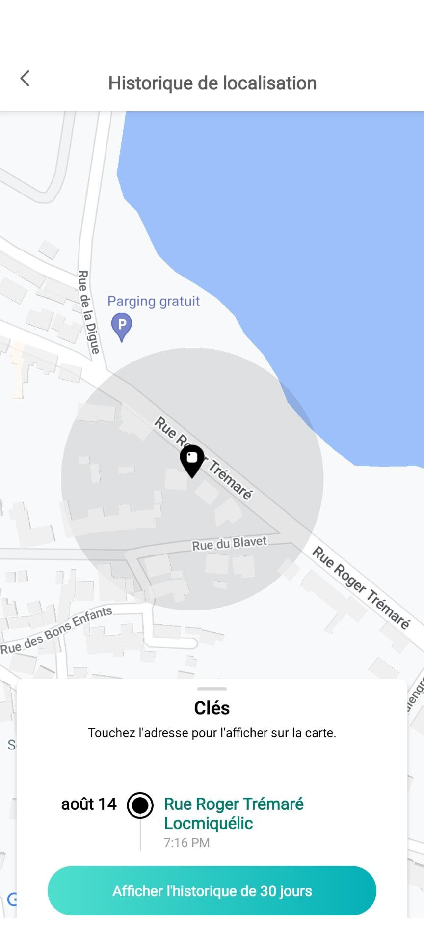 Localisation des clés